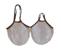 KIFSDLF 1 Piece Portable Reusable Shopping Bag Fruit and Vegetable wash Cotton mesh Rope Organic Finishing Handbag(Color 14,L-39X35X25 CM)