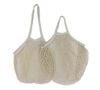 KIFSDLF 1 Piece Portable Reusable Shopping Bag Fruit and Vegetable wash Cotton mesh Rope Organic Finishing Handbag(Color 01,L-39X35X25 CM)
