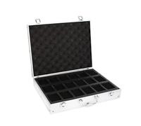 KIFSDLF 10/12/18 Grid Aluminum Alloy Black Watch Storage Box Jewelry Collection Box Portable Large Capacity Watch BoxBox(18 Slots White)