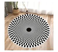 KIFSDLF 3D Vortex Optical Illusion Rugs Trap Area Not-Slip Round Carpets for Living Room Short Plush Swirl Carpet for Bedroom Living Room(Color6,40X40CM)