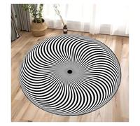 KIFSDLF 3D Vortex Optical Illusion Rugs Trap Area Not-Slip Round Carpets for Living Room Short Plush Swirl Carpet for Bedroom Living Room(Color3,80X80CM)