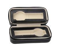 KIFSDLF 6/10/12 Girds Portable Watch Storage Boxes Organizer with Zipper Multifunctional Watch Display Box(Black 2 grids)