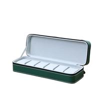 KIFSDLF 6/10/12 Girds Portable Watch Storage Boxes Organizer with Zipper Multifunctional Watch Display Box(Green 6 grids)
