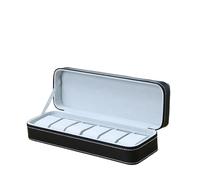 KIFSDLF 6/10/12 Girds Portable Watch Storage Boxes Organizer with Zipper Multifunctional Watch Display Box(Black 6 grids)