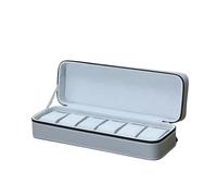 KIFSDLF 6/10/12 Girds Portable Watch Storage Boxes Organizer with Zipper Multifunctional Watch Display Box(Grey 6 grids)