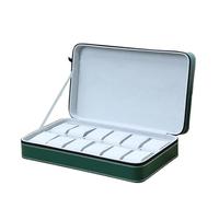 KIFSDLF 6/10/12 Girds Portable Watch Storage Boxes Organizer with Zipper Multifunctional Watch Display Box(Green 12 grids)
