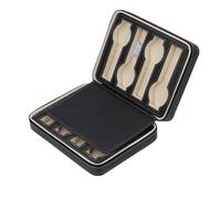 KIFSDLF 6/10/12 Girds Portable Watch Storage Boxes Organizer with Zipper Multifunctional Watch Display Box(Black 8 grids)
