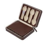 KIFSDLF 6/10/12 Girds Portable Watch Storage Boxes Organizer with Zipper Multifunctional Watch Display Box(Brown 8 grids)