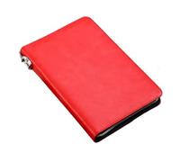 KIFSDLF A5 Business Password Notebook with Lock Zipper Bag Loose Leaf Diary Meeting Minutes(Red)