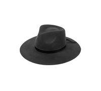 KIFSDLF Autumn Winter Elegant Wool Fedora Hat Crown Top Jazz Felt with Velvet Ribbon Bowknot for Beach Party Outdoor(Black,M 57cm)