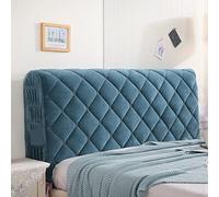 KIFSDLF Bedspreads for Bed Head Bedhead Board Plaid Fluffy Cover Headboards Mattress Pad Elastic Fitted Sheet(Lake blue,W170 x H65cm)