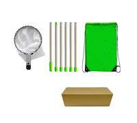 KIFSDLF Fruit Picker Pole with Storage Bag Stainless Steel Fruits Tool Tree for Apples Mango Lemon Orange Suitable for Home, Orchard, Farm and Garden(2.4M)