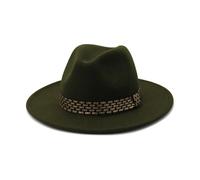 KIFSDLF Green White Black Pink Solid Color Fedora Hats for Women Men Elegant Autumn Winter Classic Party Felt Caps for Beach Party Outdoor(Green,59to60cm)