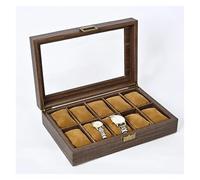 KIFSDLF Handmade Wooden/Pu Leather 6+3 Watch and Sunglasses Organizer Multi-Function Jewelry Display Stand Box(Color 04)