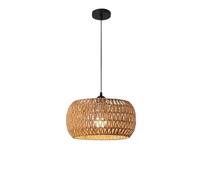 KIFSDLF Home Decor Rattan Hanging Lamps Rustic Handwoven Rope Lampshade Pendant Lights-Drum Shape-Hollow Design-E26/E27 Base for Bedroom Dining Room Hallway Office