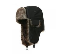 KIFSDLF Men's Winter Trapper Aviator Trooper Earflap Warm Russian Waterproof Ski Hat Ear Protectors Hats for Outdoor Skiing Skating(Black)