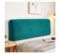 KIFSDLF Plaid on Bedhead Cover Bed Head Protective Fitted Sheet Headboard Quilted Cotton Pad Elastic Bedding Set(Emerald green,W200 x H60cm)