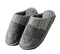 KIFSDLF Plus Size 48 49 Waterproof Men Down Slippers Winter Indoor Shoes Male Rubber Mans Flurry Slides Floor Man(MD-19 Gray,CN46-47)