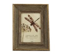KIFSDLF Wooden Picture Frame Vintage Portrait Photo Frames 6 Inch 7 Wedding Anniversary Retro Landscape Horizontal Poster(Dragonfly,6 inch)