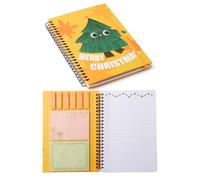 KIFZM Christmas Sticky Notebook Set,9 Decorated Sticky Notes in Different Sizes,Cute Notebook for Christmas Gifts,Teacher Appreciation Gift and Stationery Set Gifts Under 8 Pounds (A5-Cedar)