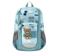 KIGA Maxi Backpack Set with Separate Inner Compartment, Ergonomic Mini Backpack with Height-Adjustable Chest Strap, for Nursery, Nursery and Leisure, from 3 Years, 10 L, Teddy Carlo - Blue