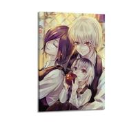 KIGAESH Anime Poster Tokyo Ghoul Touka Kirishima & Ken Kaneki Wall Art Canvas Aesthetic Decoration Living Room Bedroom 12x18inch(30x45cm) Frame-style