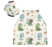Kigai Cute Dragon Baby Car Seat Covers for Newborn, Breathable Nursing Cover for Breastfeeding Moms, Baby Stroller/Shopping Cart/Stretchy Carseat Cover for Boy & Girl