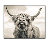 kigauruGELANYOUPIN 5D DIY Diamond Embroidery Highland Cow Full Round Diamond Painting Cross Stitch Black White Art Diamond Mosaic 3D Pictures for Kids and Adults (40x50cm/15.7x19.6inches)