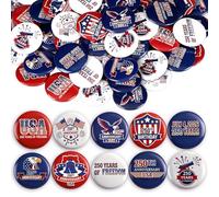 Kigeli 100 Pcs America 250th Anniversary Pins 250 Years Anniversary Merchandise 4th of July Blue Pins Bald Eagle USA Flag Design Pin for Patriotic Celebrations Events Gifts Collectors