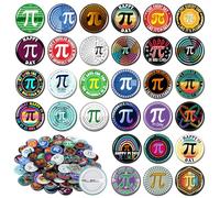 Kigeli 120 Pcs Pi Day Pins Math π Round Badge Pins Bulk International Day of Mathematics Decoration for School Party Activity Clothing Bag Accessories for Math Lover Back to School Gift