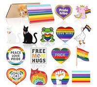 Kigeli 15/30/45 Pcs Pride Pins Lgbtq Lgbt Rainbow Progress Flag Enamel Pin Button for Backpack Lanyard Gay Bi Queer Lesbian Tran Transgender Love Is Love Ally Goose Frog Heart Accessories(15 Pcs)