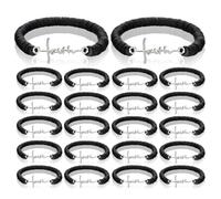 Kigeli 20 Pcs Christian Bracelets Bulk Faith Cross Adjustable Bracelets Inspirational Birthday Gifts Religious Accessories
