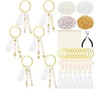 Kigeli 2899 Pcs 24 Sets First Communion Favors Baptism Favors Beads Keychain Primera Comunion Gifts for Guests DIY Bead Kit Keychain Baptism Decorations Bautizo Recuerdos De for Party Jewelry Gift