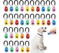 Kigeli 30 Pcs Dog Training Clicker for Pet with Wrist Strap Dog Cat Bird Clicker Puppy Training Supplies for Dogs Cats Horses Birds Behavioral Coaching Accessories (6 Colors)