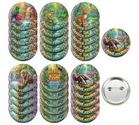 Kigeli 30 Pcs Rainforest Falls Decoration Button Pins Favors Vbs Decoration Button Badge for Church Motivational Religious Rainforest Falls 2026 Summer Vacation Christian School Church Gift