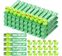 Kigeli 30 Pcs Spirit Clips Cheer Pins Cheerleader Gifts Clothes Pins for Backpacks Competition Glittered for Team Cheer Gifts Stuff Supplies Party Favors Accessories Bulk(Green,Duck)