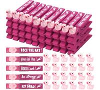 Kigeli 30 Pcs Spirit Clips Cheer Pins Cheerleader Gifts Clothes Pins for Backpacks Competition Glittered for Team Cheer Gifts Stuff Supplies Party Favors Accessories Bulk(Pink,Duck)