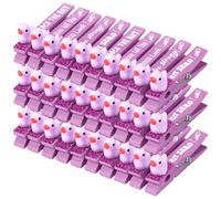 Kigeli 30 Pcs Spirit Clips Cheer Pins Cheerleader Gifts Clothes Pins for Backpacks Competition Glittered for Team Cheer Gifts Stuff Supplies Party Favors Accessories Bulk(Purple,Duck)