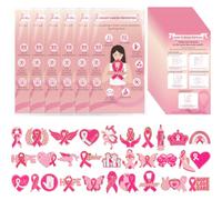 Kigeli 30 Set Breast Cancer Awareness Gift Sets for Women Pink Ribbon Breast Cancer Pins and Self-check Cards Care Pink Lapel Brooch Badge Bulk for Awareness Gift Welfare Party Supplies
