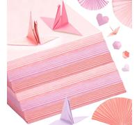 Kigeli 300 Sheets Origami Paper 6 Inch Double Sided Colored Square Easy Fold Scrapbook Paper for Scrapbook Craft Making Holiday Halloween Christmas Decor (Pink)
