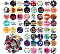 Kigeli 50 Pcs 80's Buttons Pins 1 Inch/ 25 mm Retro Punk Button Pin Slogans Sayings Pinback for Backpacks Bags Hats Jeans