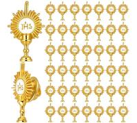 Kigeli 50 Pcs Gold Tone First Communion Chalice Lapel Pin Catholic Holy Communion Cross Lapel Pin Religious Gifts for Church