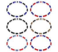 Kigeli 6 Pcs Baseball Beaded Necklace for Men Women 18 in Glitter Rhinestone Clay Beaded Necklace Bling Collection Gifts for Baseball Team Lovers
