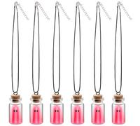 Kigeli 6 Pcs Halloween Necklace Ghost in a Bottle Pendant the Adopt a Ghost Glow in Dark Necklace Gift for Women Men, 4.5 x 2 cm, resin, glass, wood, Abalone