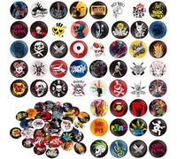 Kigeli Punk Buttons Pins 1 Inches/ 25 mm Emo Band Badge for Backpacks Bags Hats Jeans, One Size, tinplate, goldstone