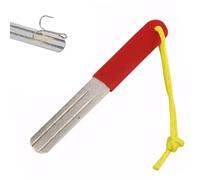 Kighdel Dart Sharpener Darts Repointing Tool Double Sided V-Groove Dart Sharpener with Handle Compact Slim Fishing Hook Hone Sharpening Tool for Fish Hook Darts Rapid Sharpening Reduced Bounce Outs