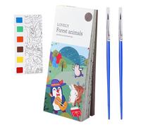 Kighdel Watercolour Paint Pad Mini Watercolour Paint Pad with 2 Paintbrushes Water Colour Paint Pad Portable Travel Mini Paint Pad Watercolour Paint Set for Children Adults Beginners and Artists