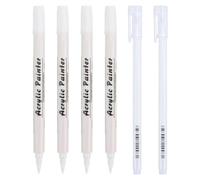 Kighdel White Gel Pen 6 PCS White Pens for Art, 1mm Dual-Head Writable Fine Point Highlight Gel Pen for Art,Wood, Rock Painting, Plastic, Ceramic, Glass and Fabric DIY Drawing