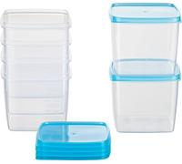 Kigima freezer container, square-shaped, 11x11x9.5 cm, light blue (0.75l (6 Pcs))
