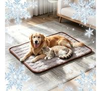 KIGKYO 2026 Dog Cooling Mat, Self-Cooling in Summer, Self-Cooling Mat for Cats, Washable, Non-Slip, Portable, Ultra Thin Cooling Mat for Pets for Home, Car, Travel, Brown: M: 50 x 65 cm